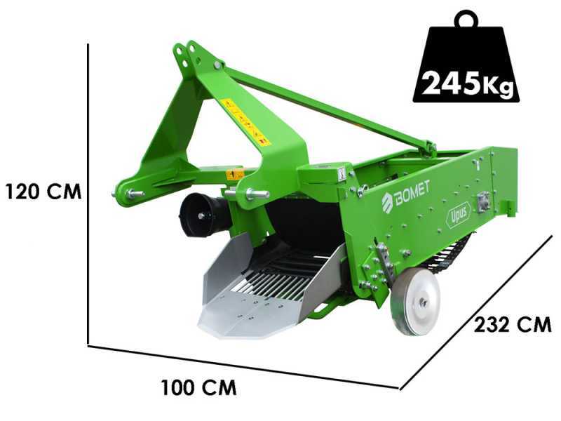 Bomet UPUS Potato Digger - Conveyor Belt - Single Row - For tractors with three-point hitch