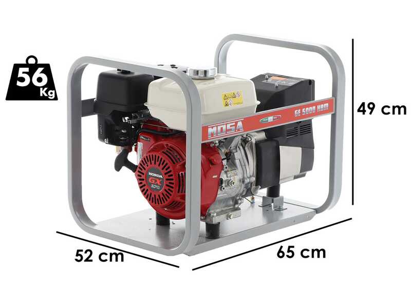 MOSA GE 5000 HBM AVR- 4.5 kW Petrol Power Generator with AVR Panel - DC 3.6 kW Single phase