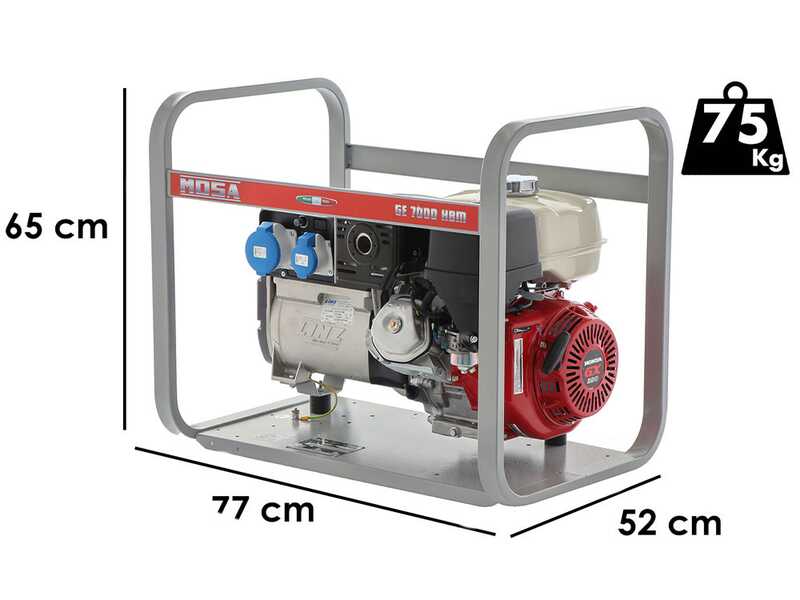 MOSA GE 7000 HBM - 6 kW Petrol Power Generator - DC 5 kW Single-phase