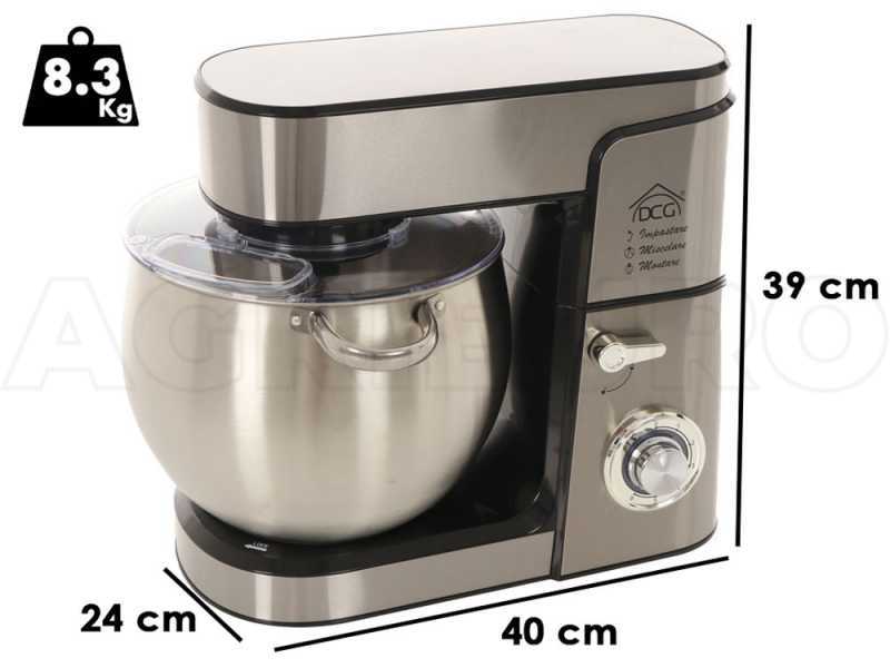 DCG KM1512 - Planetary mixer - 12 litre STAINLESS STEEL bowl - Multi quick release tool