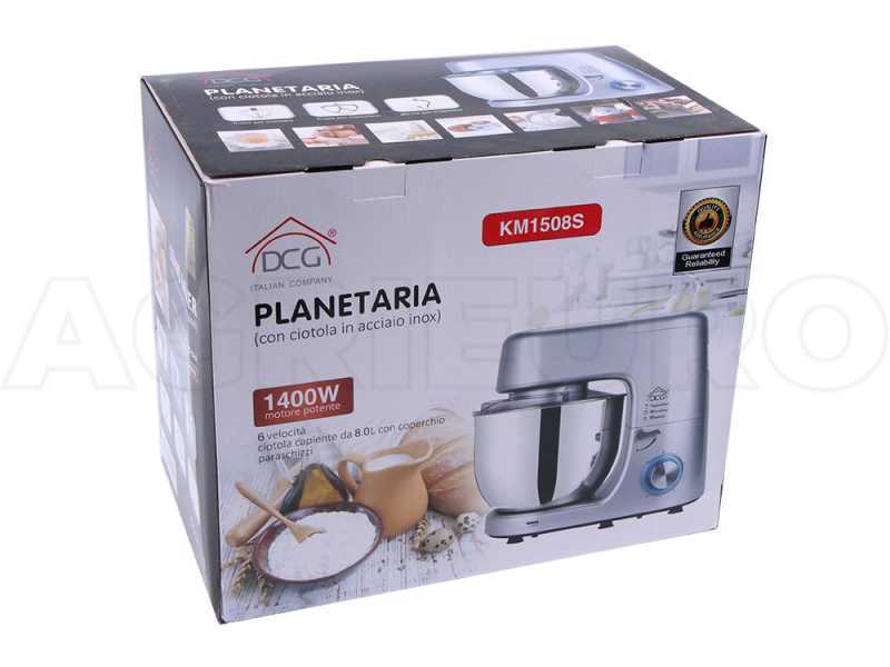 DCG KM1512 - Planetary mixer - 12 litre STAINLESS STEEL bowl - Multi quick release tool