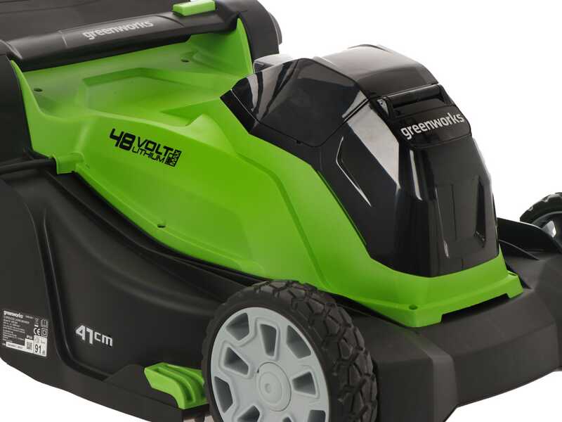 Greenworks G48LM41 48V Battery-powered Electric Lawn Mower - 41 cm - BATTERY AND BATTERY CHARGER NOT INCLUDED