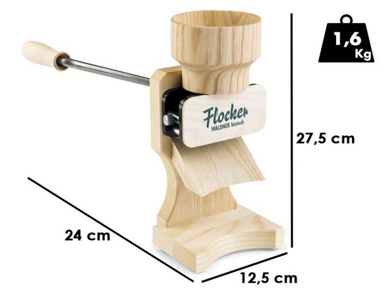 Waldner Flocker 180g - Manual Ash Tree Flaker Mill with Stainless Steel Rollers