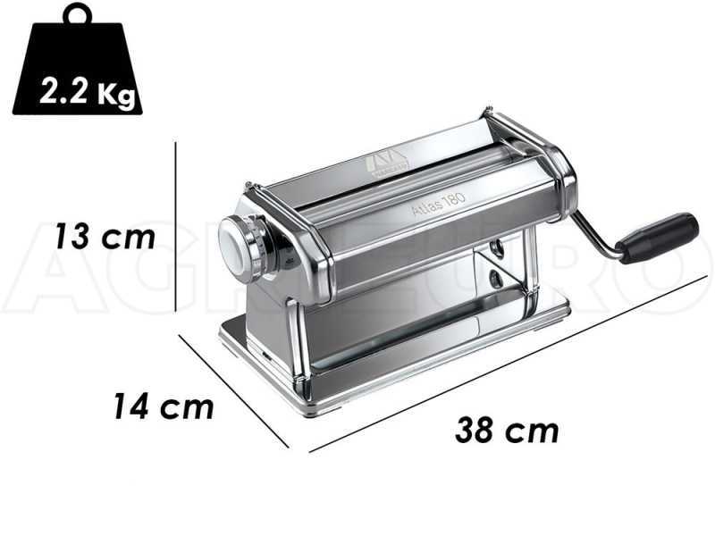 Marcato Atlas 180 Roller - Manual Stainless Steel Pasta Maker 