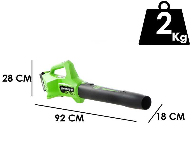 Greenworks G24ABO 24V Axial Cordless Leaf Blower - WITHOUT BATTERY AND CHARGER