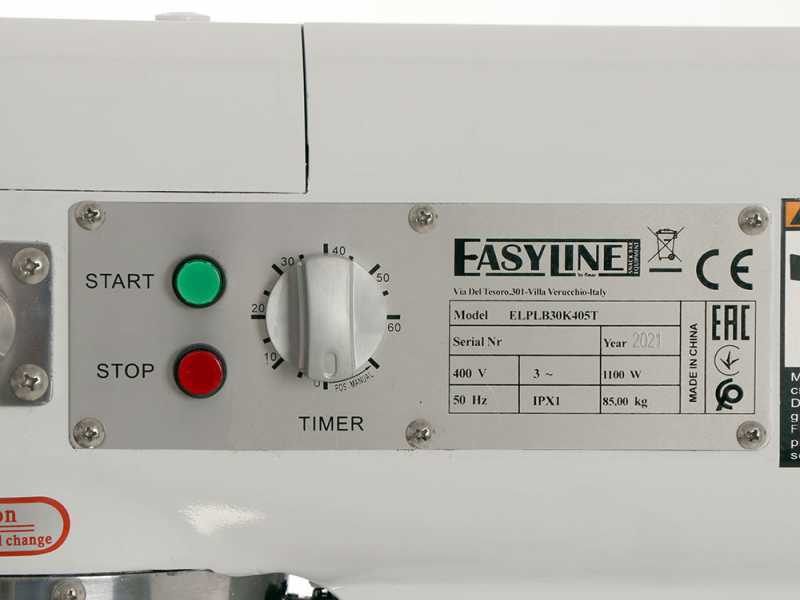 FIMAR EASYLINE B30K - Professional planetary mixer - Three-phase - 30 litre INOX bowl