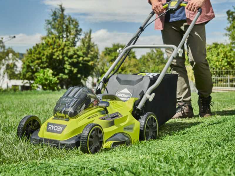 Battery powered ryobi lawn mower top