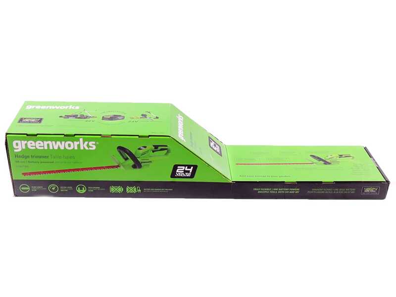 Greenworks G24HT56 Battery-powered Hedge Trimmer - 56 cm Blade - BATTERY AND BATTERY CHARGER INCLUDED