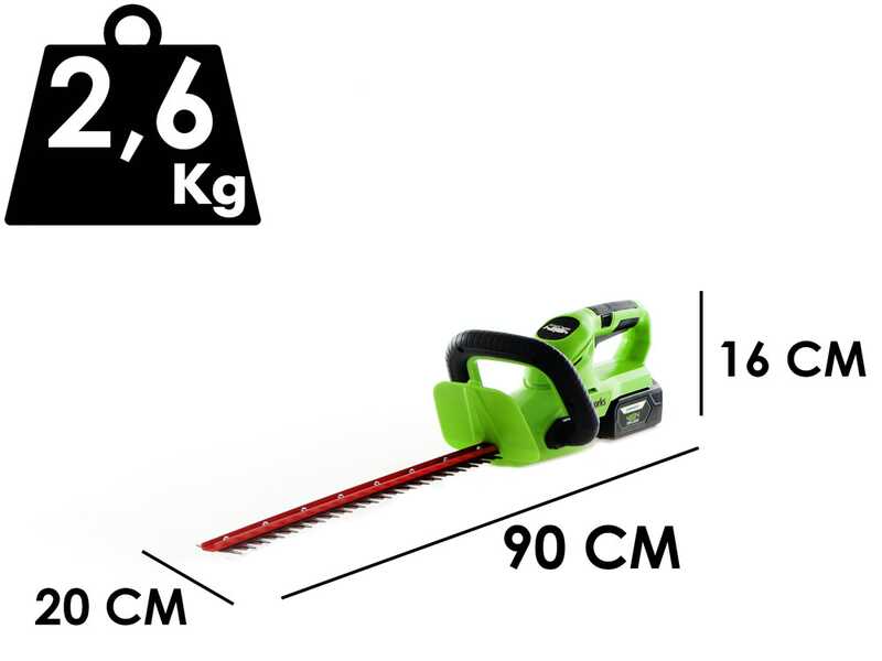 Greenworks G24HT56 24 V Battery-powered Hedge Trimmer - 56 cm Blade - 4Ah 24 V Battery