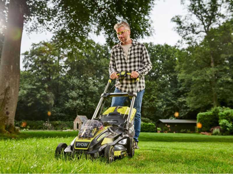 Ryobi RLM36X41H50G 36 V battery powered lawn mower best deal on