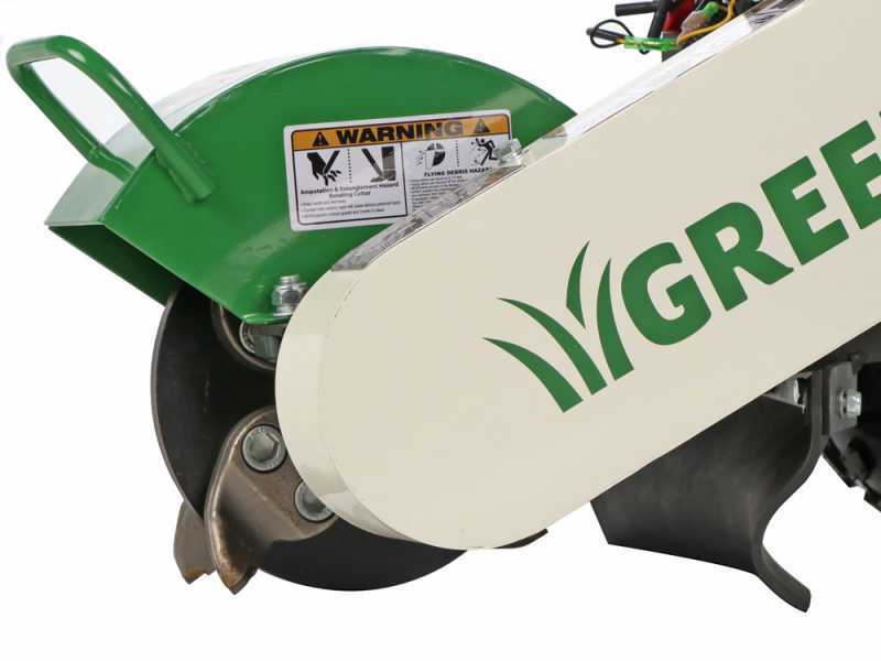 GreenBay Deep L-200 Stump Grinder - Loncin 196 cc Engine - Cutting Disc with 8 Hammers in Tungsten Carbide