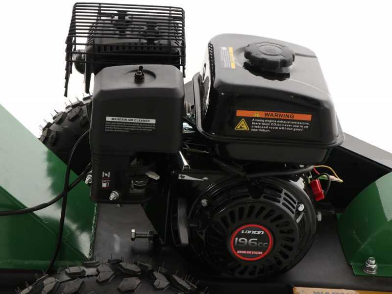 GreenBay Deep L-200 Stump Grinder - Loncin 196 cc Engine - Cutting Disc with 8 Hammers in Tungsten Carbide