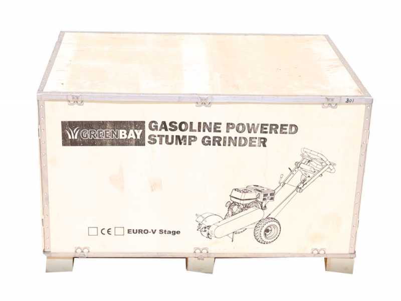 GreenBay Deep L-200 Stump Grinder - Loncin 196 cc Engine - Cutting Disc with 8 Hammers in Tungsten Carbide