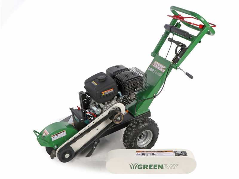 GreenBay Deep LE-330 Stump Grinder - Loncin 420 cc Engine with Electric Start - Cutting Disc with 8 Hammers in Tungsten Carbide