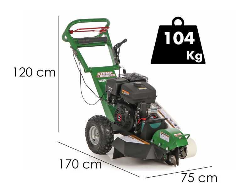 GreenBay Deep LE-330 Stump Grinder - Loncin 420 cc Engine with Electric Start - Cutting Disc with 8 Hammers in Tungsten Carbide