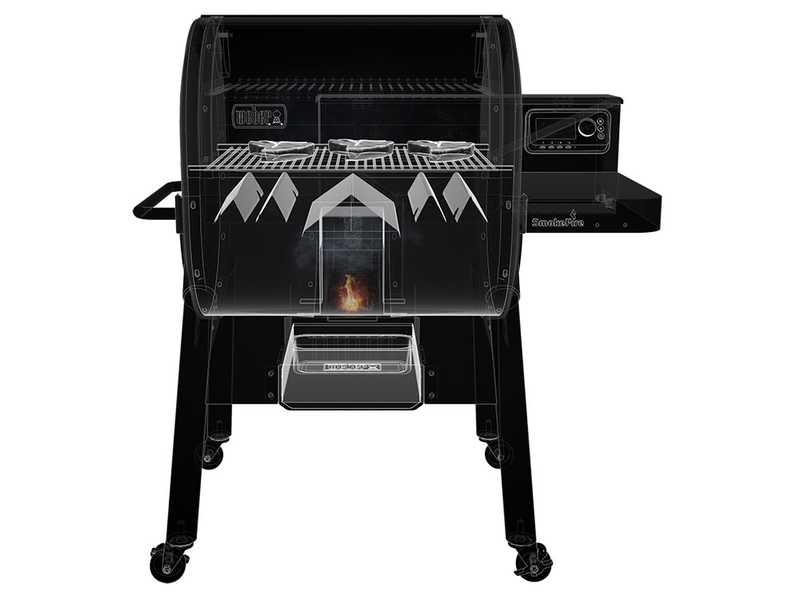 Smoke fire grill outlet