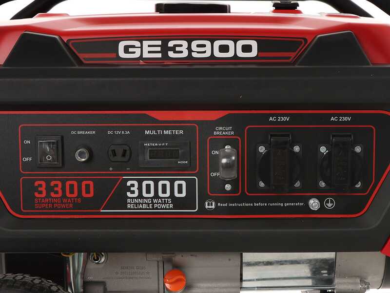 Mosa GE 3900 - Wheeled petrol generator 3.3 kW - Continuous 3 kW Single-phase