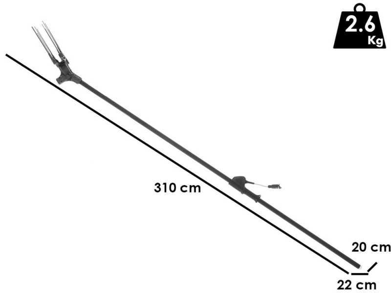Aima Twist Standard Battery-powered Electric Olive Harvester 210-310 cm - Aluminium Pole + Extension Pole