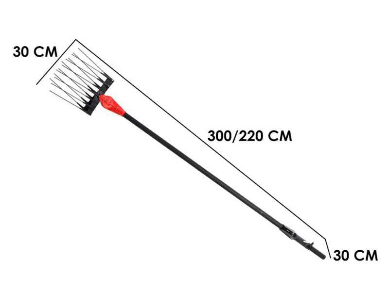 Aima Twist Furia-Evolution - 210-300 cm Battery-powered Olive Harvester - Aluminium Pole + Extension 