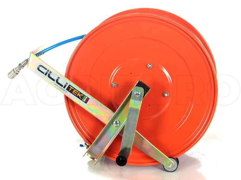 Air compressor hose outlet reel