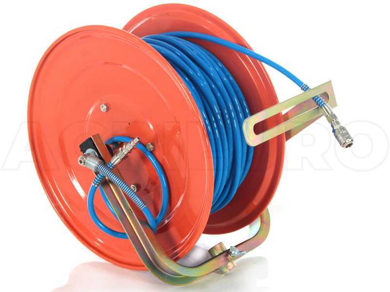 Hose reel with 70 mt Polyurethan pneumatic hose for air compressor