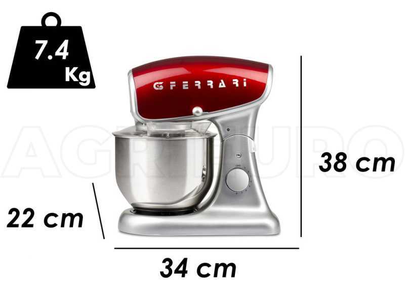 G3 FERRARI Pasta Maker DELUXE Red - Planetary dough mixer - 1200 Watts