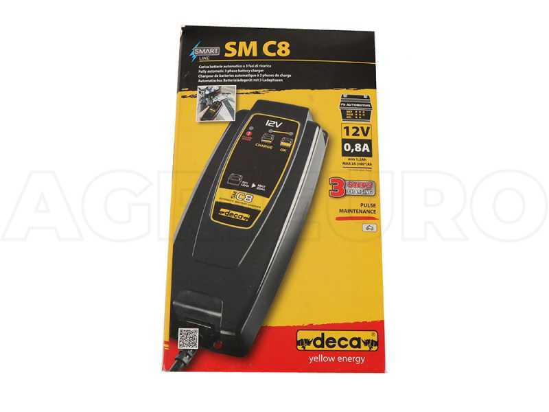 Deca SM C8 - Automatic Car Battery Charger - 12 V - Car and motorbike batteries up to 35Ah