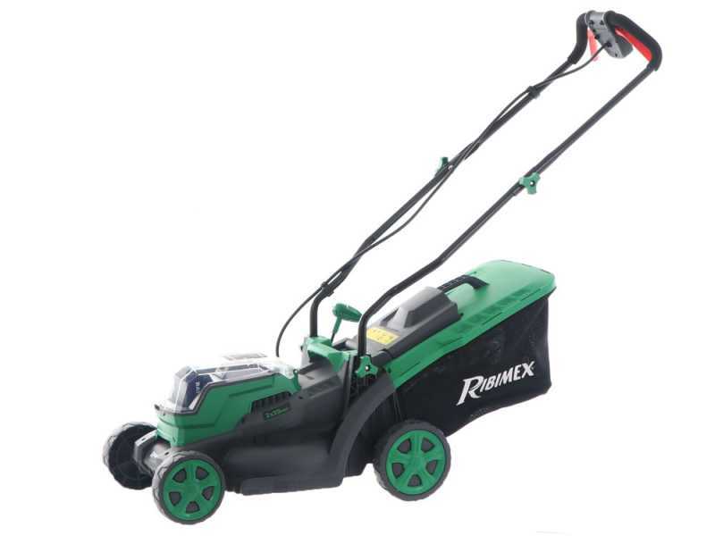 RIBIMEX PRBAT20 TON33 Battery powered Self propelled Lawn Mower 20 V 4Ah Battery 34 cm Cutting Width