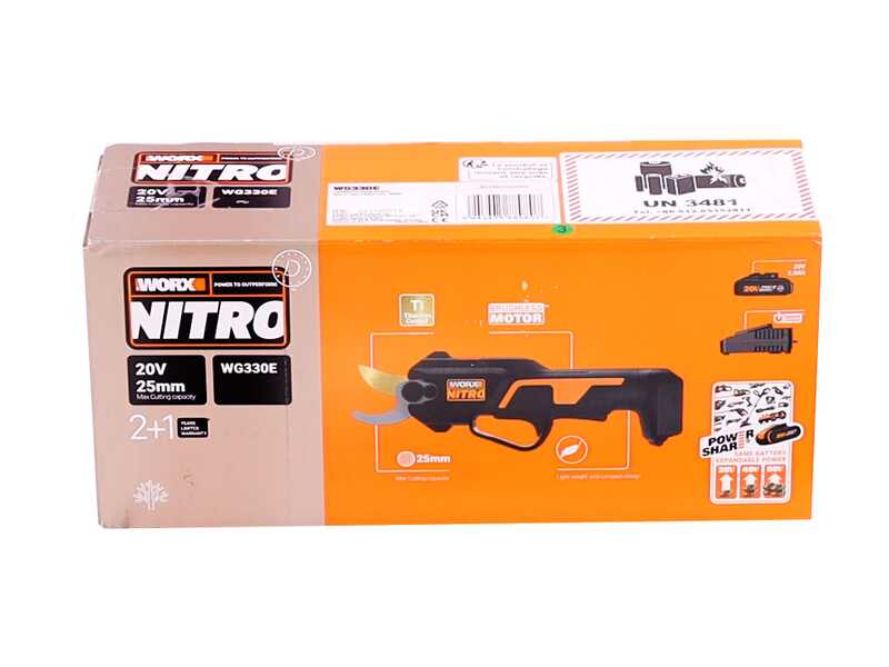 Worx NITRO WG330E 20V Battery-powered Pruning Shears - 25 mm cutting - 20V/2Ah Battery