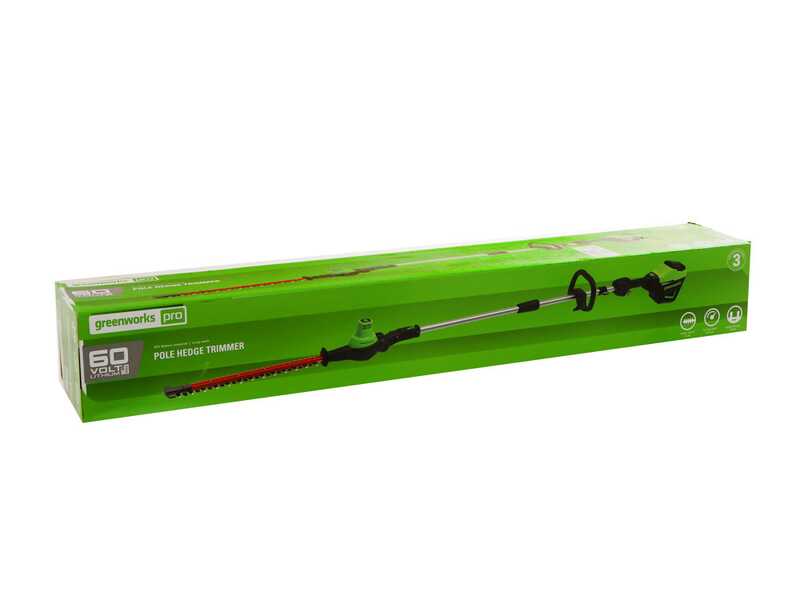 Greenworks G60PHT51 60 V Battery-powered Hedge Trimmer on Extension Pole - 60 V 2Ah Battery