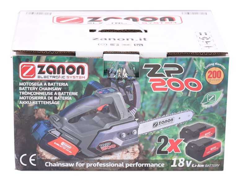 Zanon ZP 200 - 2x 18 V-5Ah Battery-powered Electric Chainsaw -20 cm Blade