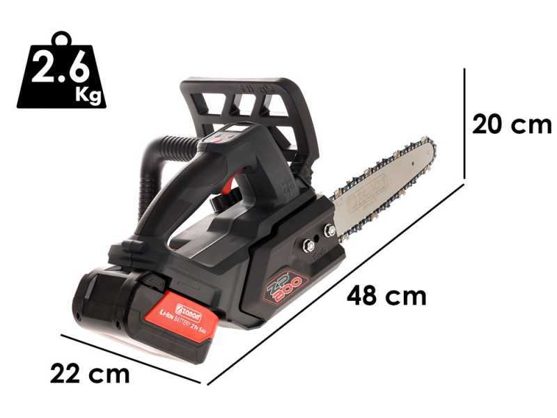 Zanon ZP 200 - 2x 18 V-5Ah Battery-powered Electric Chainsaw -20 cm Blade
