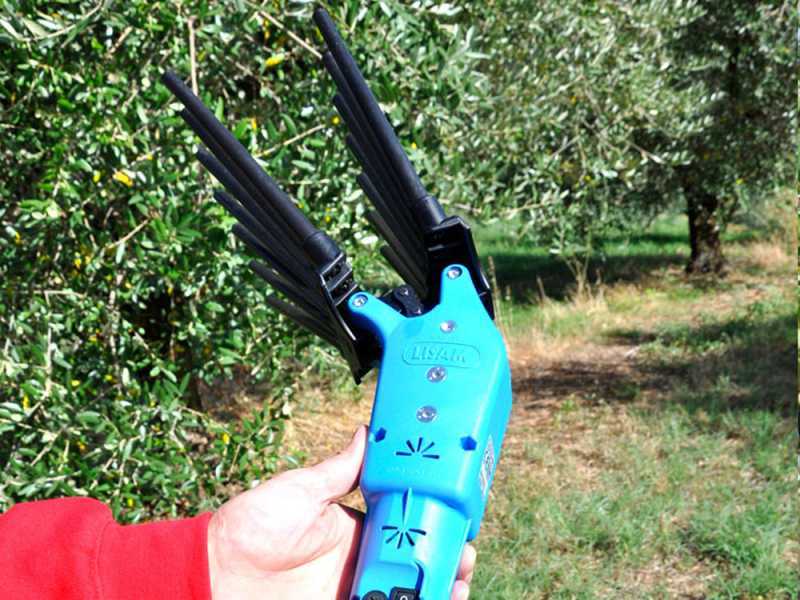 Lisam Oliveco - Electric Battery-powered Olive Harvester - With Nylon Prongs - Telescopic Pole