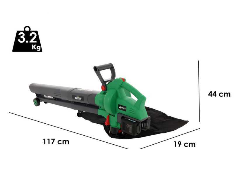 RIBIMEX PRBAT20-ASBSB Battery-powered Leaf Blower - Garden Vacuum 40 V - WITHOUT BATTERY AND CHARGER