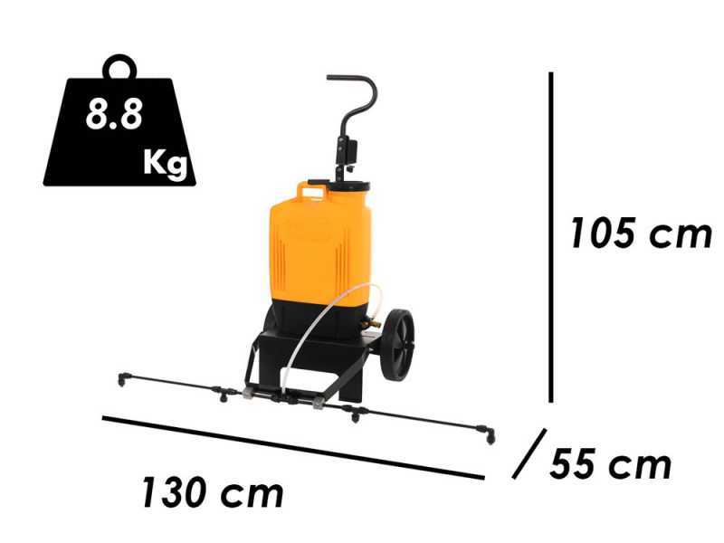 Volpi 22 PTB - Wheeled Electric Sprayer Pump for Spraying and Weeding - Lithium-ion Battery