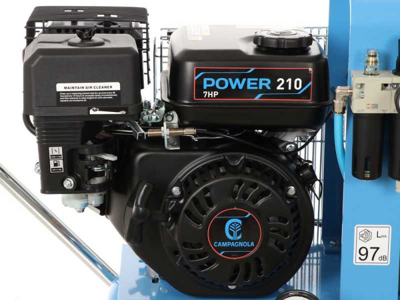 Campagnola MC 548 Petrol Engine-driven Air Compressor with 7 Hp Petrol Engine