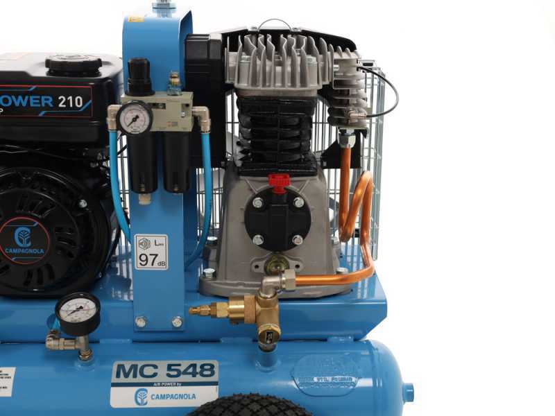 Campagnola MC 548 Petrol Engine-driven Air Compressor with 7 Hp Petrol Engine