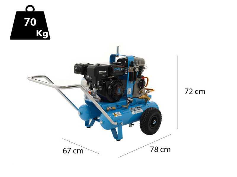 Campagnola MC 548 7 Hp Petrol Engine-driven Air Compressor KIT + 2 Tuono Evo Pneumatic Olive Harvesters