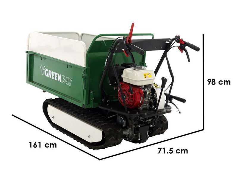 GreenBay EXPANDER 500 HONDA GX200 Tracked Power Barrow - Extendable body - 500 kg Load capacity