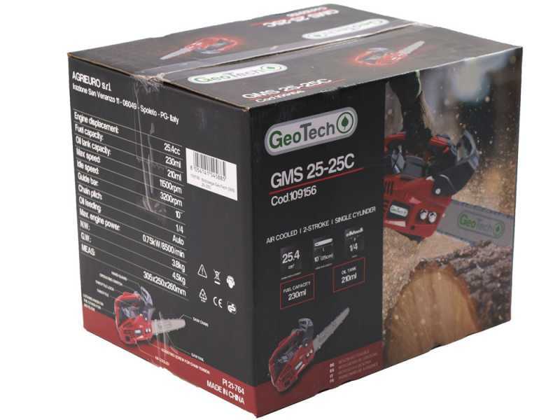 GeoTech GMS 25-25C - Petrol Pruning Chainsaw - 25 cm Carving Blade