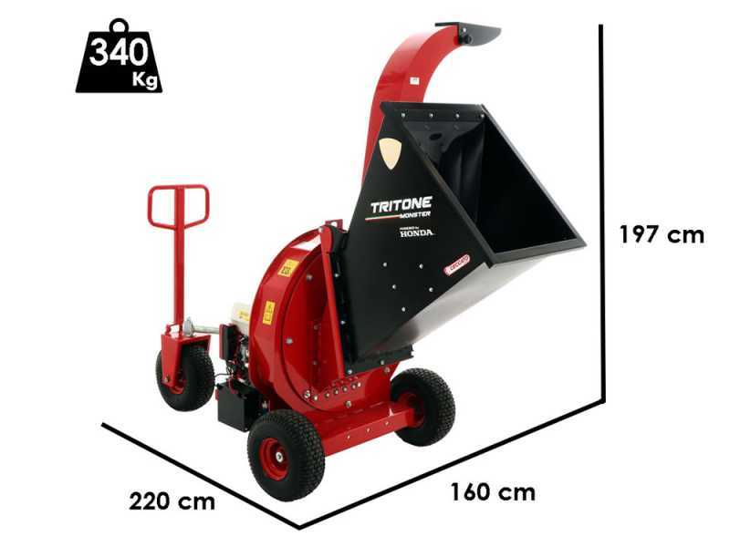 Ceccato Tritone Monster - Professional Petrol garden Shredder - GX390 HONDA - Electric Start