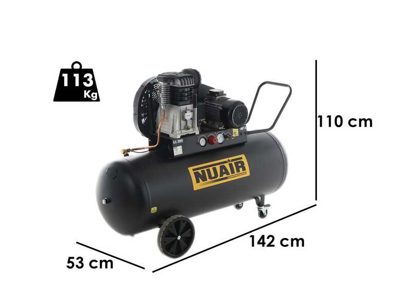 Nuair B3800B/4CT/200 Tech-Pro - Belt driven electric air compressor