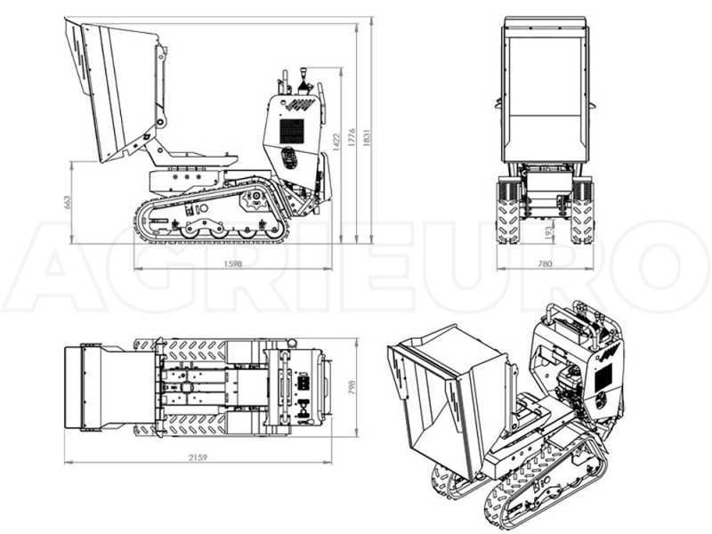 AgriEuro Top-Line RAPTOR 6800 HDT Tracked Power Barrow - Honda GX270
