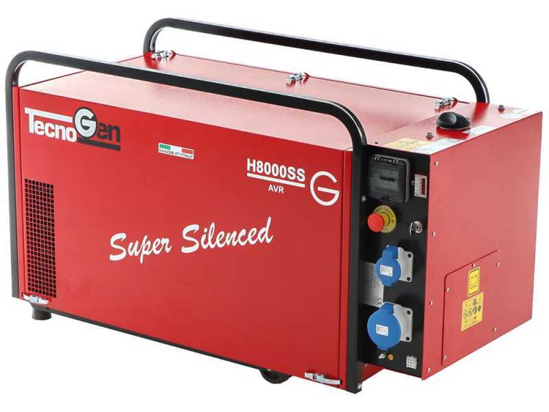TecnoGen H8000SS/A - 5.8 kW Petrol Silenced Power Generator - DC 5.2 kW Single-phase + ATS