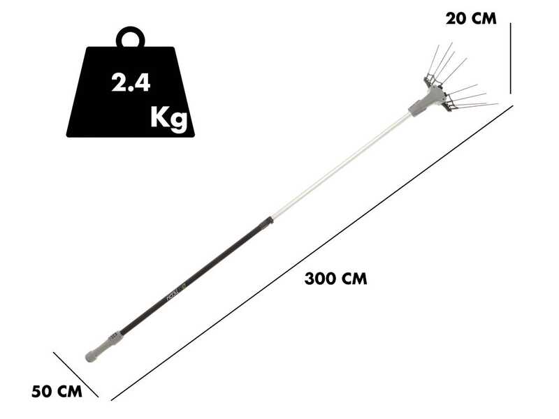 Volpi Olytech Mondial 845L - Electric Battery-powered Olive Harvester with backpack battery 44V 17.5 Ah - Telescopic Pole 210/300 cm