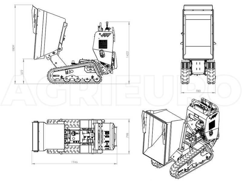 AgriEuro Top-Line RAPTOR 7800 HED Tracked Power Barrow - Honda GXe390