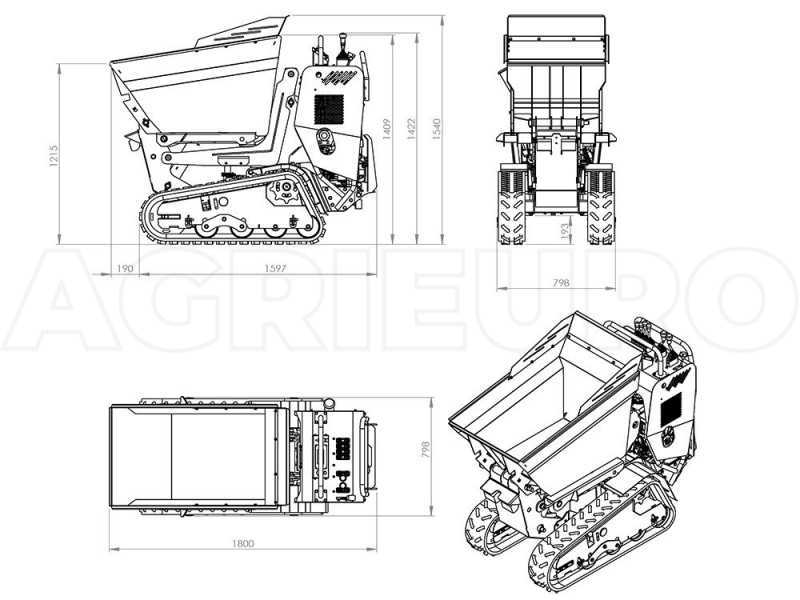 AgriEuro Top-Line RAPTOR 7800 HDH Tracked Power Barrow - Honda GXe390