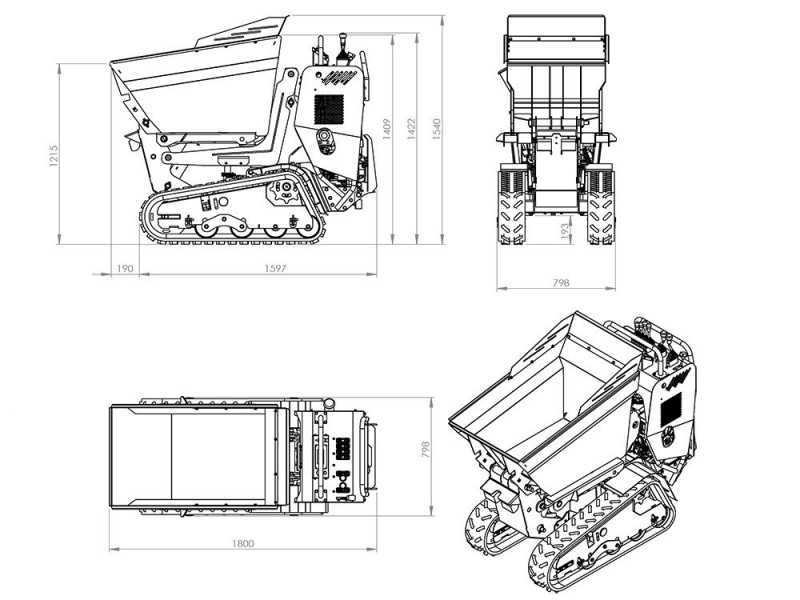 AgriEuro Top-Line RAPTOR 7800 YEDH Tracked Power Barrow - Yanmar L100E - with Loading Bucket