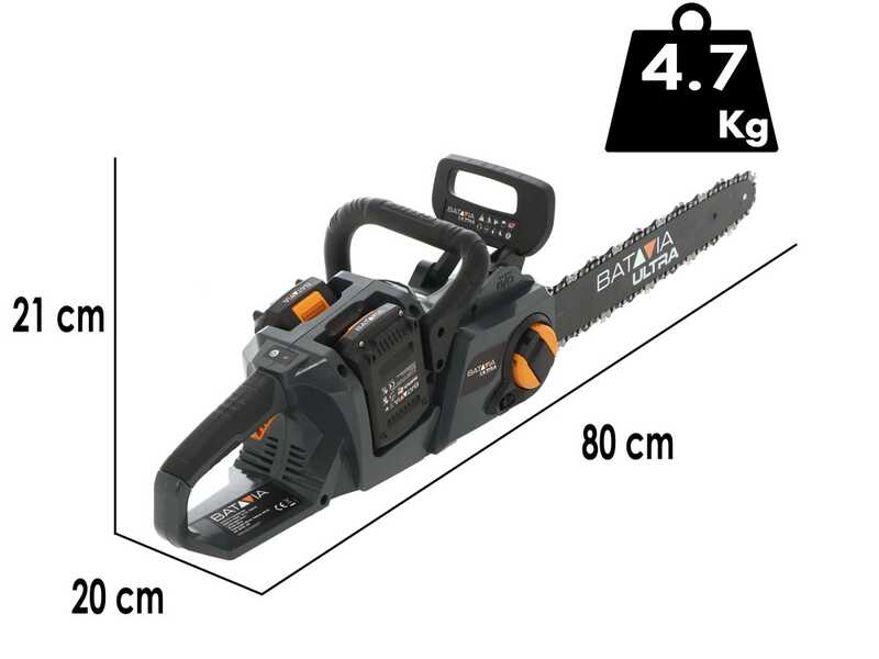 Batavia - 2x 18V 2Ah Battery-powered Electric Cutting Chainsaw - 38 cm Blade