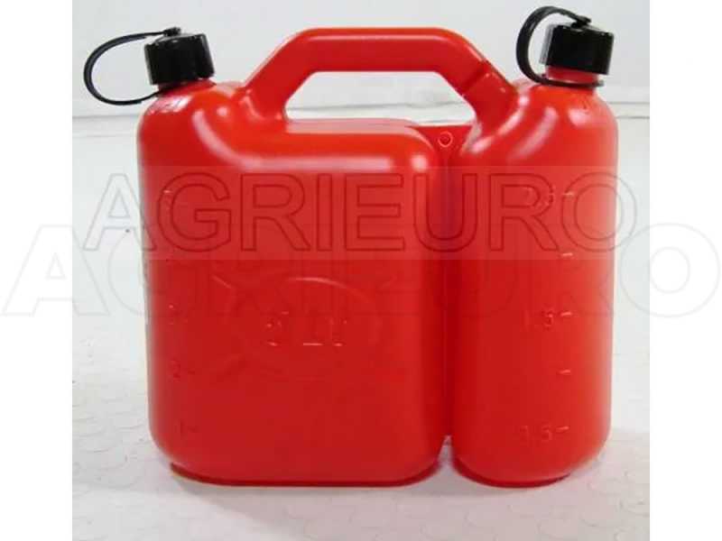 Double fuel-oil can, 5 + 2,5 lt, flexible nozzle